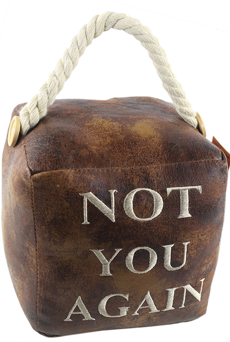 Faux Leather Not You Again Doorstop